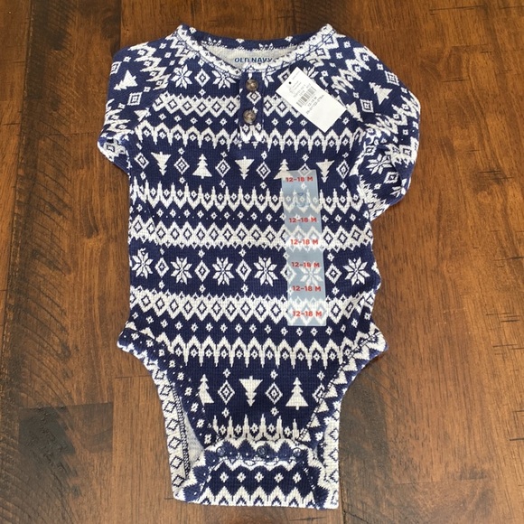 Unisex Printed Thermal-Knit Henley Bodysuit for Baby - Picture 3 of 7
